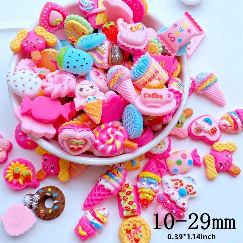 10pcs Mini Candy Cake Ice Cream Resin Cabochons DIY Craft Decoration