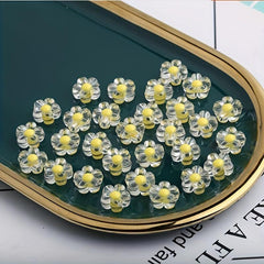 12mm Flower Beads Transparent Acrylic Medium Loose DIY Jewelry Bracelet