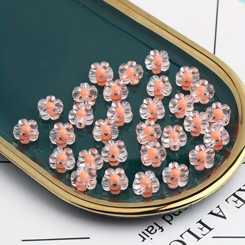 12mm Flower Beads Transparent Acrylic Medium Loose DIY Jewelry Bracelet