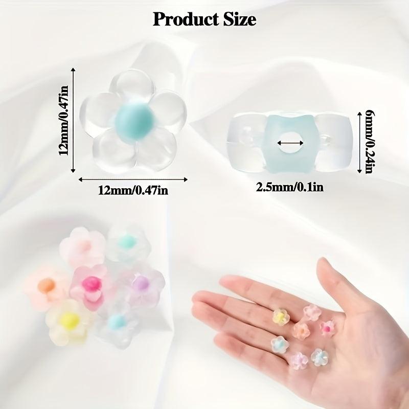 12mm Flower Beads Transparent Acrylic Medium Loose DIY Jewelry Bracelet