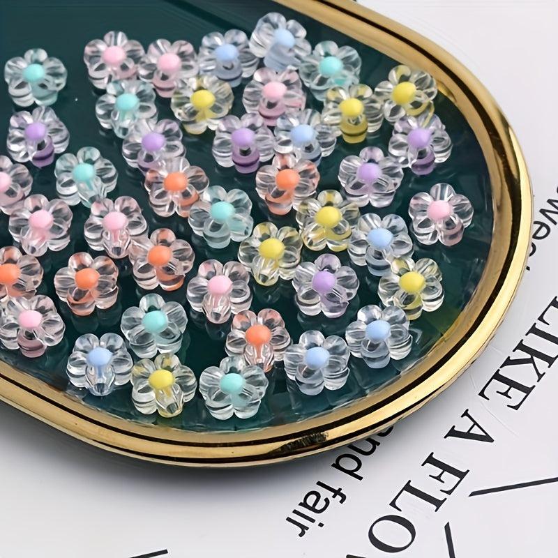12mm Flower Beads Transparent Acrylic Medium Loose DIY Jewelry Bracelet