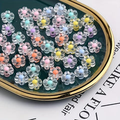 12mm Flower Beads Transparent Acrylic Medium Loose DIY Jewelry Bracelet
