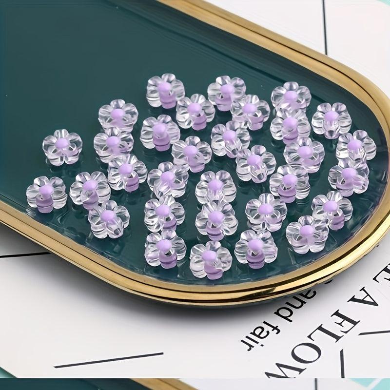 12mm Flower Beads Transparent Acrylic Medium Loose DIY Jewelry Bracelet