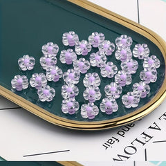 12mm Flower Beads Transparent Acrylic Medium Loose DIY Jewelry Bracelet
