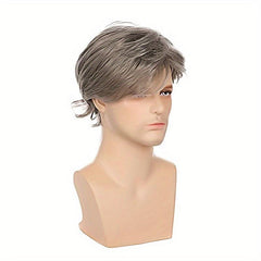Short Gray Curly Wig Gradient Fiber Wig Cosplay Costume Props
