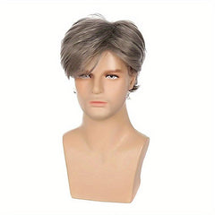 Short Gray Curly Wig Gradient Fiber Wig Cosplay Costume Props