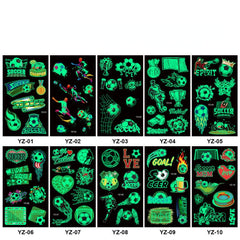 10pcs Glow Football Tattoo Stickers - Waterproof Temporary Face Stickers