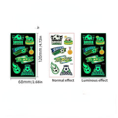 10pcs Glow Football Tattoo Stickers - Waterproof Temporary Face Stickers