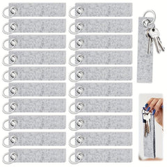 Felt Keychain 20pcs Keychain With Stainless Steel Ring DIY Felt Keychain