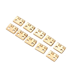 10pcs Mini Hinges Brass Plated for Jewelry Box Dollhouse Furniture