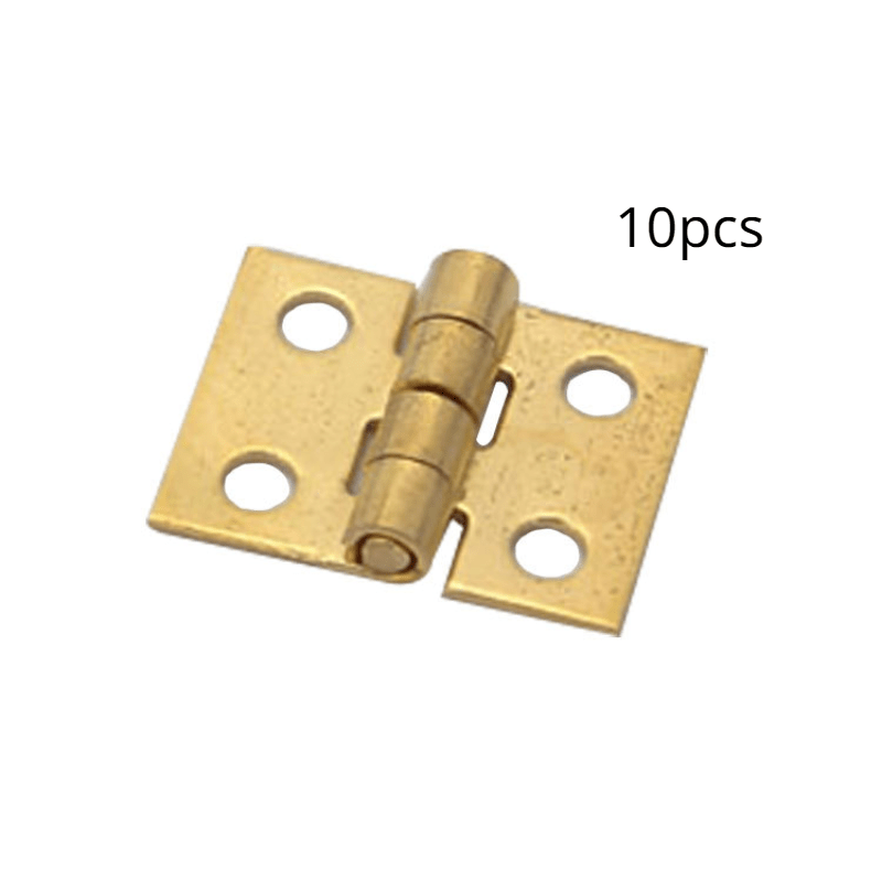 10pcs Mini Hinges Brass Plated for Jewelry Box Dollhouse Furniture