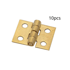 10pcs Mini Hinges Brass Plated for Jewelry Box Dollhouse Furniture