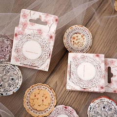 46pcs Romantic Lace Text Sealing Stickers DIY Journal Scrapbook Stationery