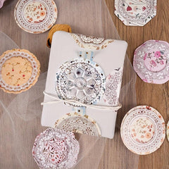 46pcs Romantic Lace Text Sealing Stickers DIY Journal Scrapbook Stationery