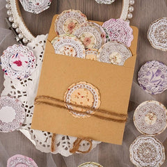 46pcs Romantic Lace Text Sealing Stickers DIY Journal Scrapbook Stationery