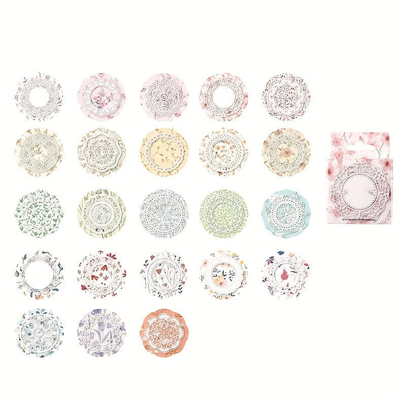 46pcs Romantic Lace Text Sealing Stickers DIY Journal Scrapbook Stationery