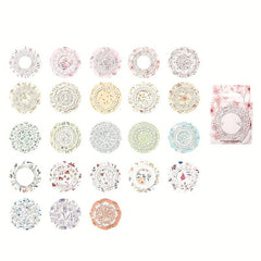 46pcs Romantic Lace Text Sealing Stickers DIY Journal Scrapbook Stationery