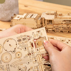 3D Wooden Puzzle Train Model Kit - Unique Gift for Adults