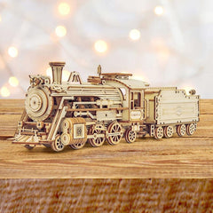 3D Wooden Puzzle Train Model Kit - Unique Gift for Adults