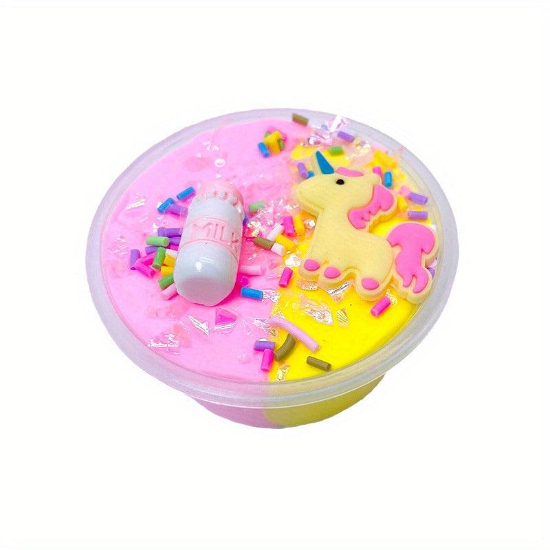 100ml Fluffy Butter Slimes Charms Set Unicorn Scented Clay Fidget Toy