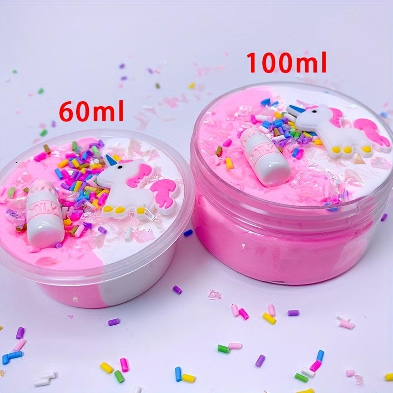 100ml Fluffy Butter Slimes Charms Set Unicorn Scented Clay Fidget Toy