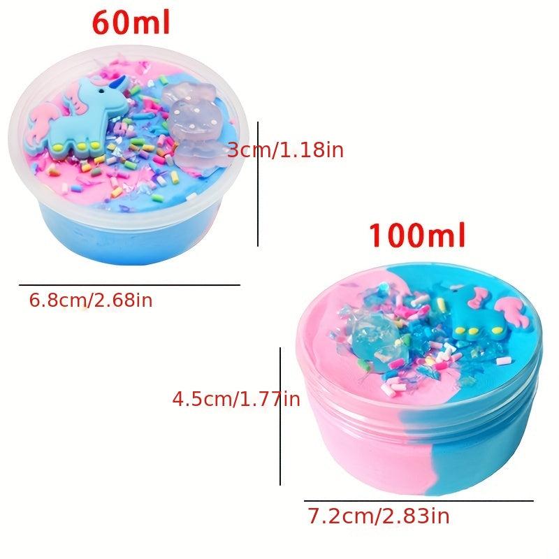 100ml Fluffy Butter Slimes Charms Set Unicorn Scented Clay Fidget Toy