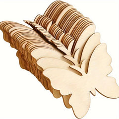 10pcs Unfinished Wooden Butterfly Cutting Craft DIY Wooden Butterfly Slices