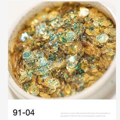Chunky & Fine Glitter Mix Iridescent Flakes Cosmetic Nail Art