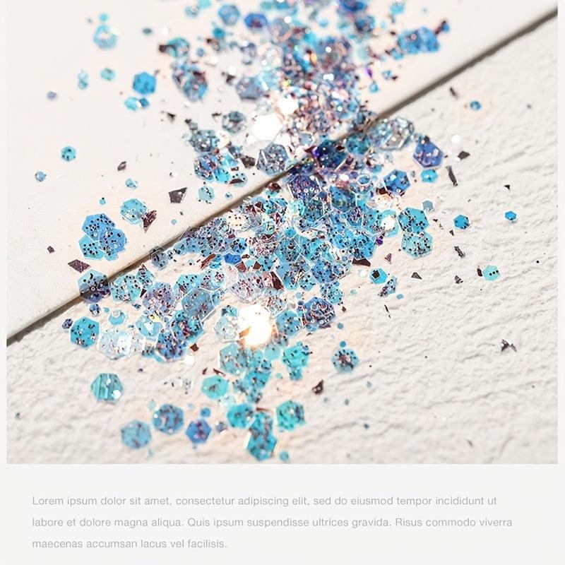 Chunky & Fine Glitter Mix Iridescent Flakes Cosmetic Nail Art
