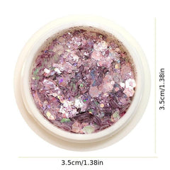 Chunky & Fine Glitter Mix Iridescent Flakes Cosmetic Nail Art