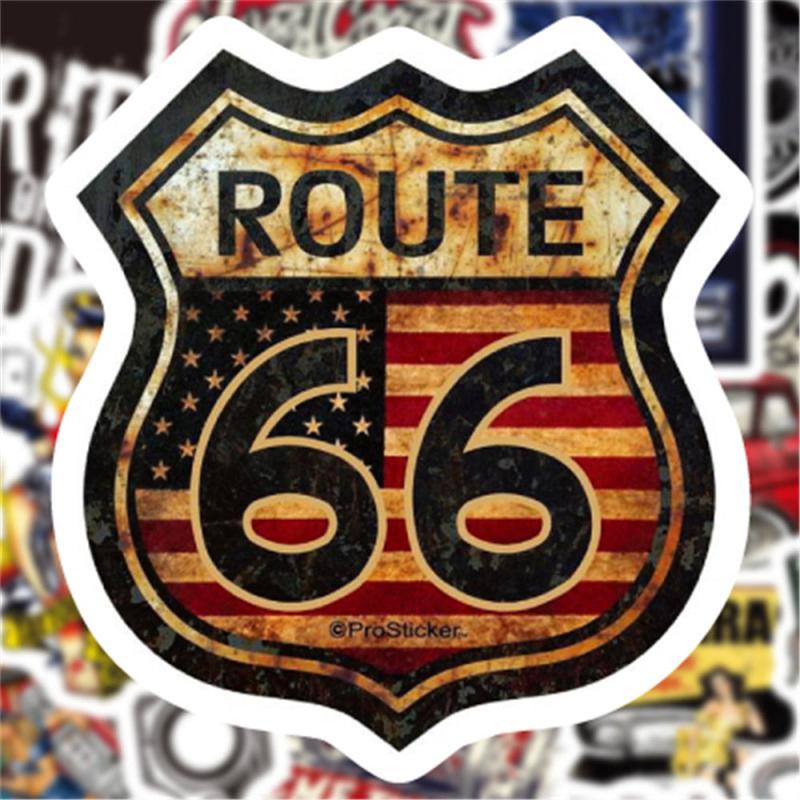50pcs Retro Car Helmet Stickers for DIY Scrapbooking Skateboards