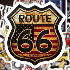 50pcs Retro Car Helmet Stickers for DIY Scrapbooking Skateboards