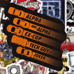 50pcs Retro Car Helmet Stickers for DIY Scrapbooking Skateboards