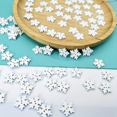 18mm Wood Snowflake Buttons DIY Crafts Wooden Sewing Accessories
