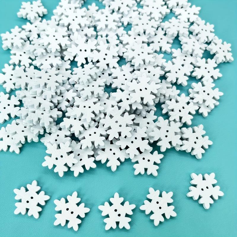 18mm Wood Snowflake Buttons DIY Crafts Wooden Sewing Accessories