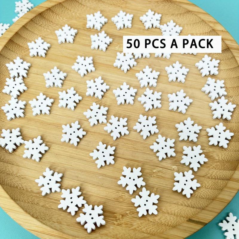 18mm Wood Snowflake Buttons DIY Crafts Wooden Sewing Accessories