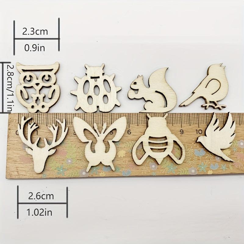 20pcs Natural Mini Wooden Crafts Ornaments DIY Unfinished Scenery