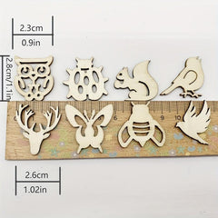20pcs Natural Mini Wooden Crafts Ornaments DIY Unfinished Scenery