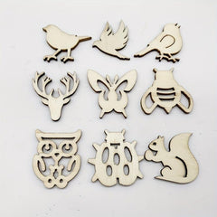 20pcs Natural Mini Wooden Crafts Ornaments DIY Unfinished Scenery