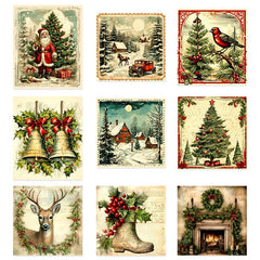9pcs Retro Red Wine Bottle Stickers - Perfect for Christmas Holiday Party