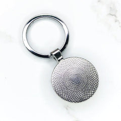 Letter A Alphabet Keychain Flowers Glass Keyring