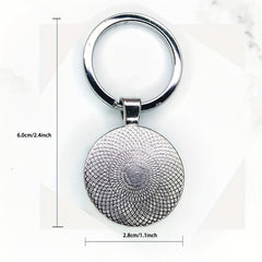 Letter A Alphabet Keychain Flowers Glass Keyring