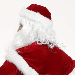 Christmas Santa Cosplay Wig Beard Hat Glasses Kit