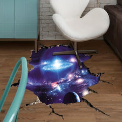 3D Ripped Starry Sky Floor Sticker - Transform Your Space
