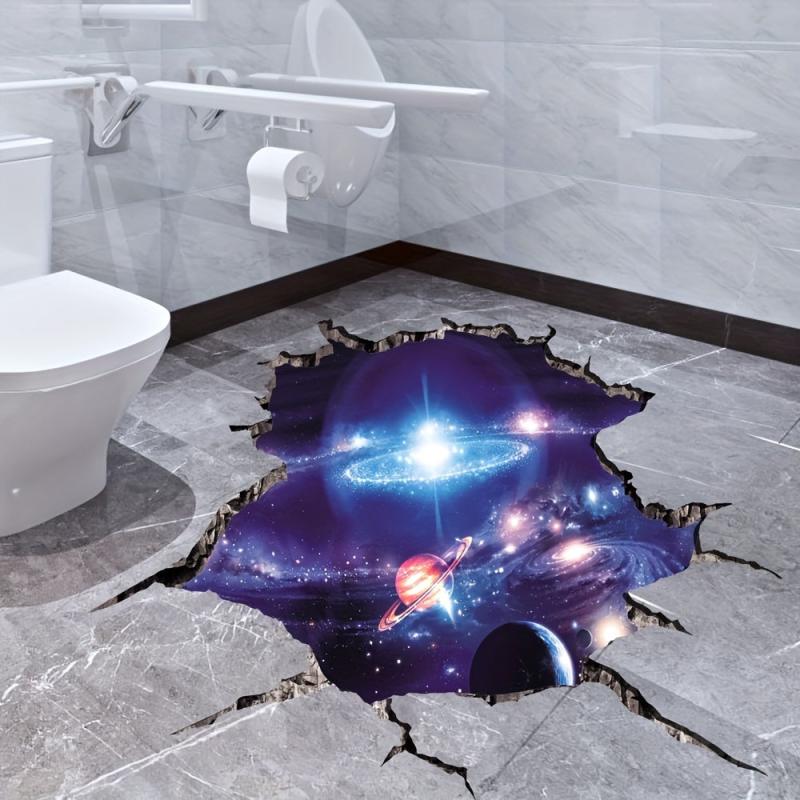 3D Ripped Starry Sky Floor Sticker - Transform Your Space