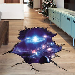 3D Ripped Starry Sky Floor Sticker - Transform Your Space