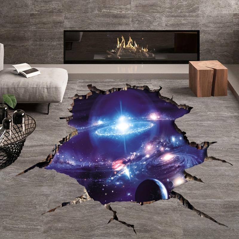 3D Ripped Starry Sky Floor Sticker - Transform Your Space