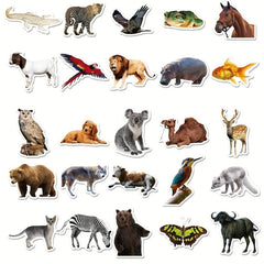 50pcs Animal Documentary Waterproof Vinyl Stickers for Kids, Adults, Teenagers