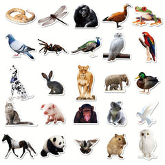 50pcs Animal Documentary Waterproof Vinyl Stickers for Kids, Adults, Teenagers