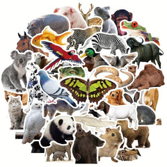 50pcs Animal Documentary Waterproof Vinyl Stickers for Kids, Adults, Teenagers
